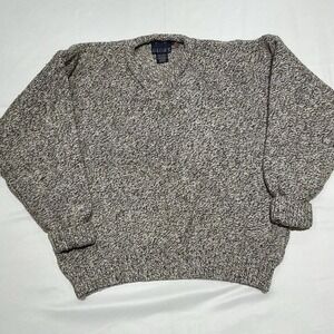 Old Glory Sweater Mens Large Tan Pullover Vintage Wool Blend Chunky 90s
